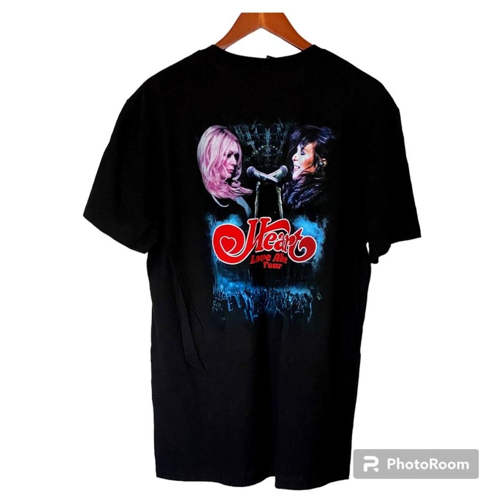 Heart Live Alive Black Short Sleeve T-Shirt Unisex L Large Tour Music Band